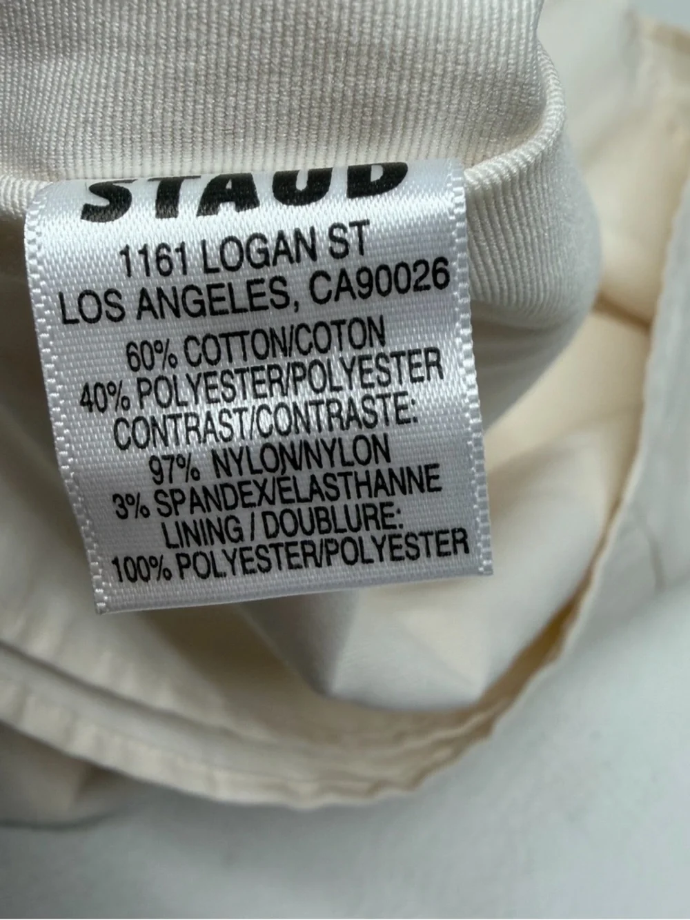 STAUD Cream Bow-Detail Mini Dress size small